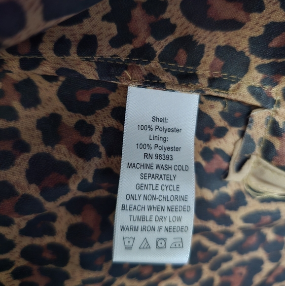 Women's Dennis Basso Camel Tan Jacket with Leopard Print Lining XL - Picture 4 of 8